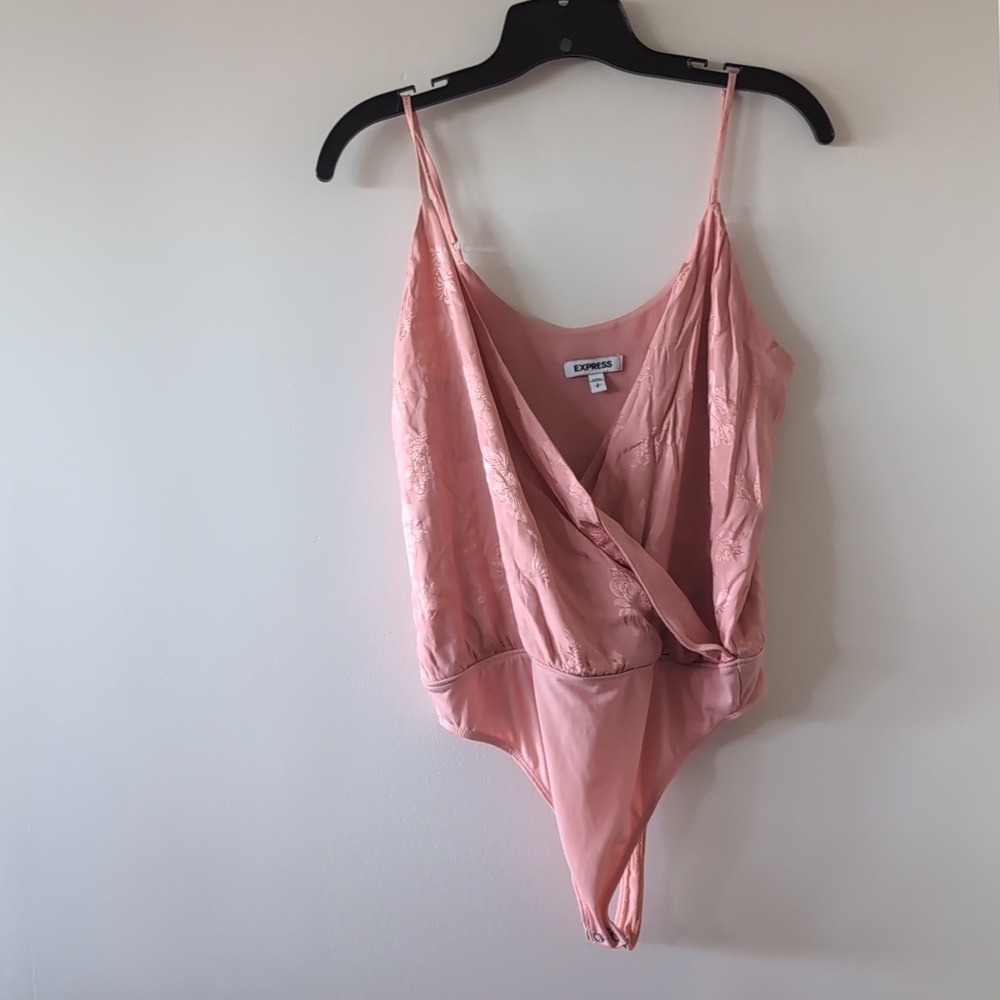 Express deep cut cross front bodysuit size S
